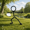 Stickyman Frisbee Speler - 3dbende