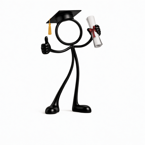 Stickyman Geslaagd Decoratie – Afstudeer Cadeau met Diploma - 3dbende