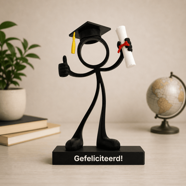 Stickyman Geslaagd Decoratie – Afstudeer Cadeau met Diploma - 3dbende