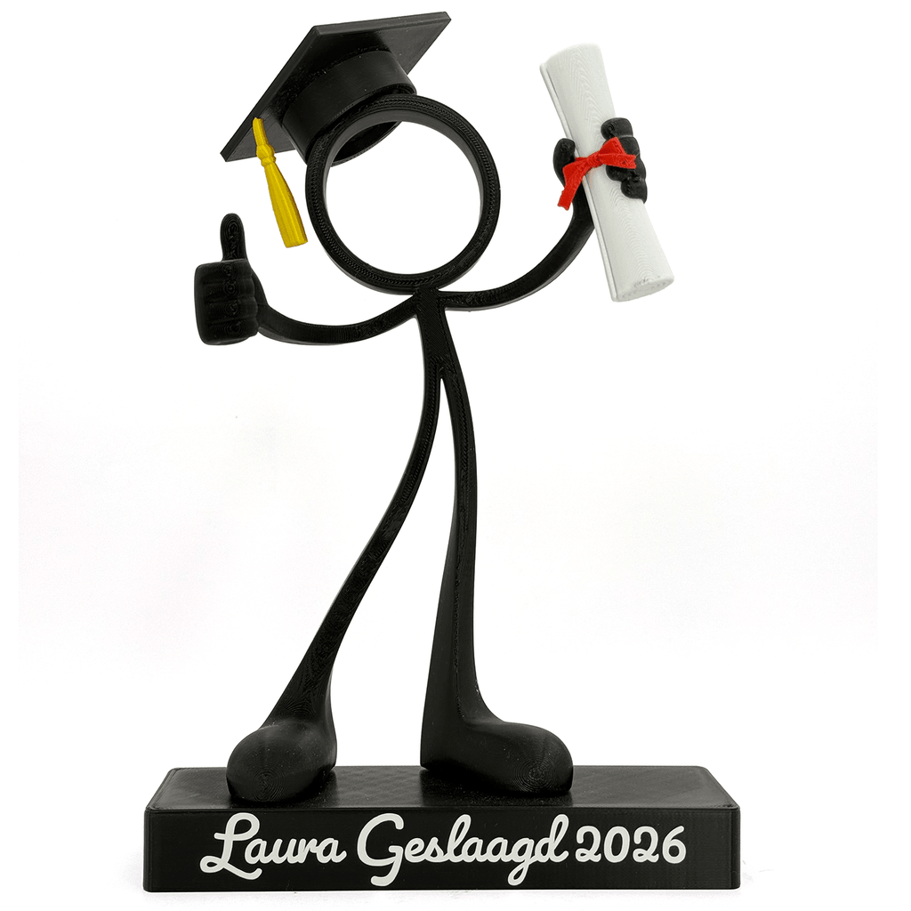 Stickyman Geslaagd Decoratie – Afstudeer Cadeau met Diploma - 3dbende