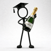 Stickyman Geslaagd met Champagne – Minimalistische Diploma Decoratie - 3dbende