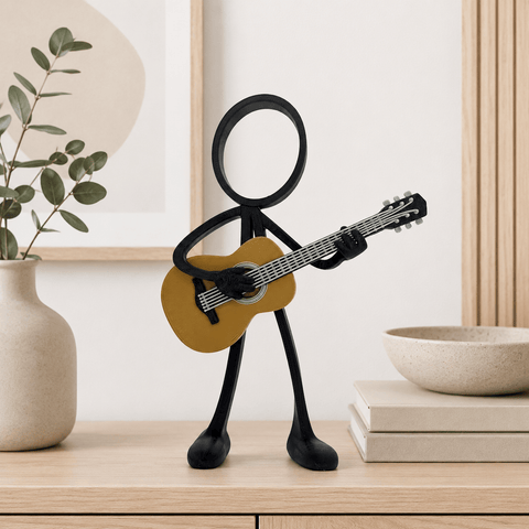 Stickyman Gitarist Decoratie – Minimalistische Gitaar Muziek Decoratie