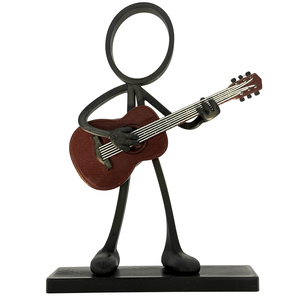 Stickyman Gitarist Decoratie – Minimalistische Gitaar Muziek Decoratie - 3dbende