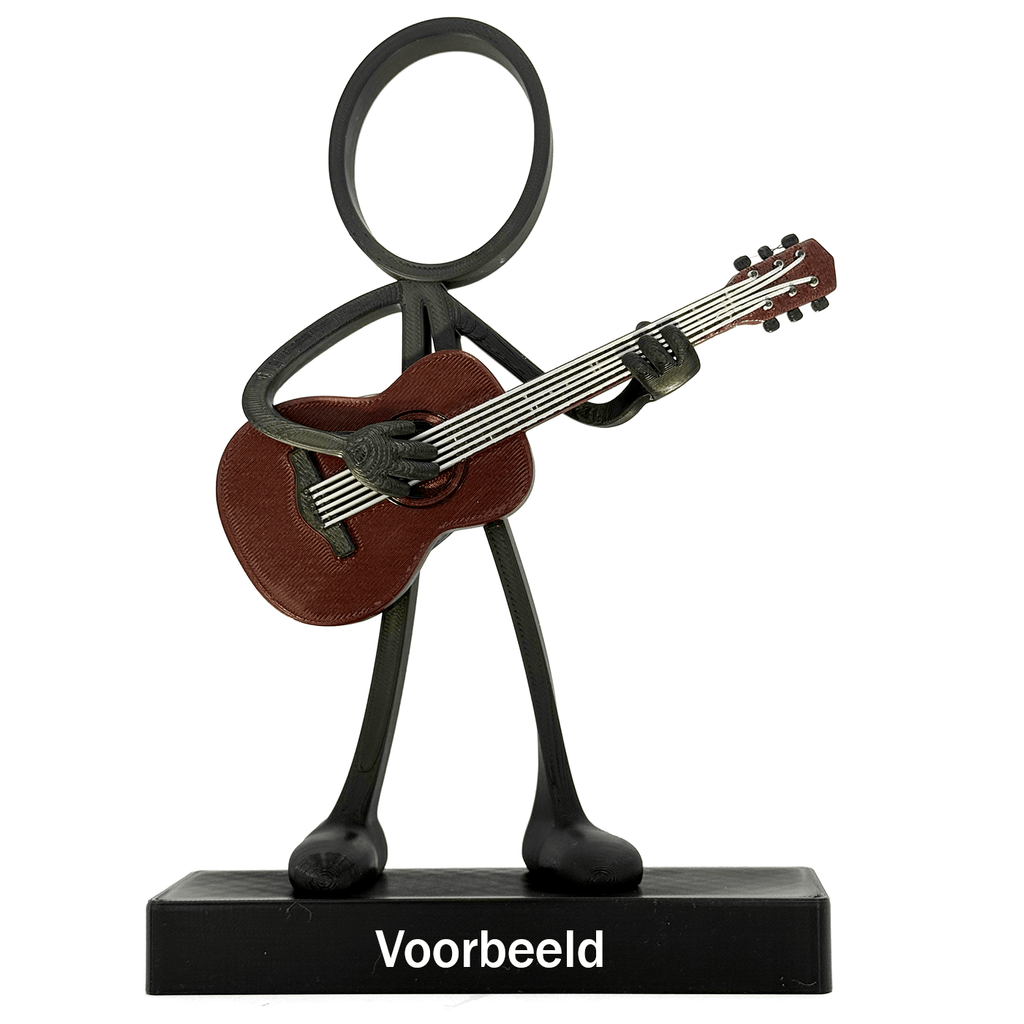Stickyman Gitarist Decoratie – Minimalistische Gitaar Muziek Decoratie - 3dbende