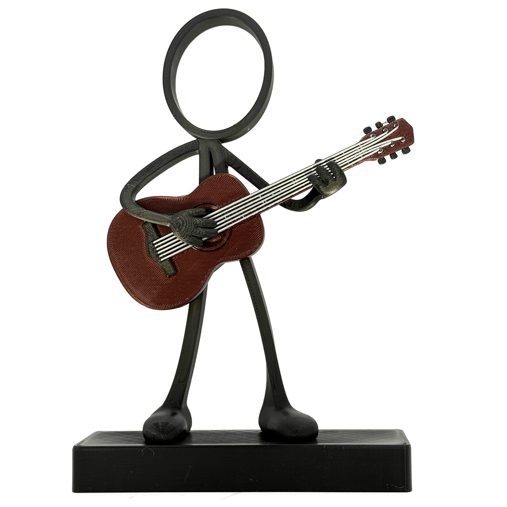 Stickyman Gitarist Decoratie – Minimalistische Gitaar Muziek Decoratie - 3dbende