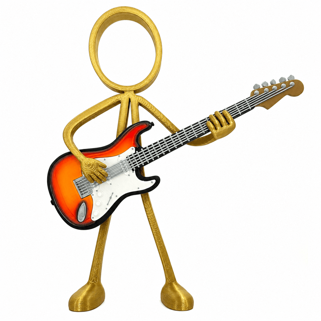 Stickyman gitarist met elektrische gitaar – 3-Color Sunburst - 3dbende
