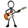 Stickyman gitarist met elektrische gitaar – 3-Color Sunburst - 3dbende