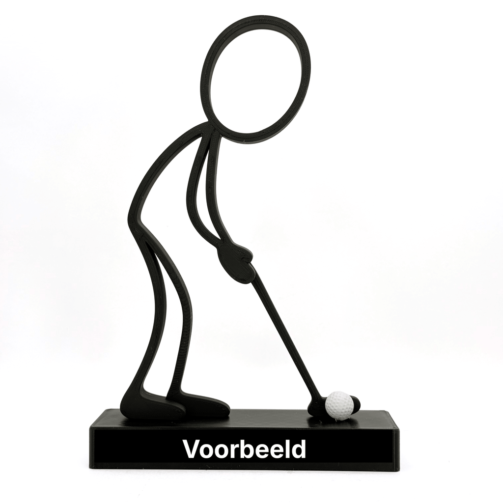 Stickyman Golfer met putter – Het perfecte moment van Putten - 3dbende