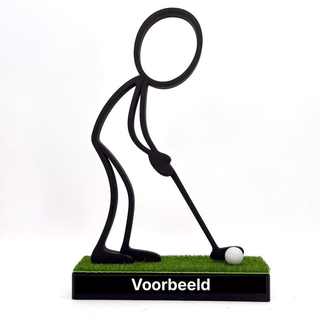 Stickyman Golfer met putter – Het perfecte moment van Putten - 3dbende