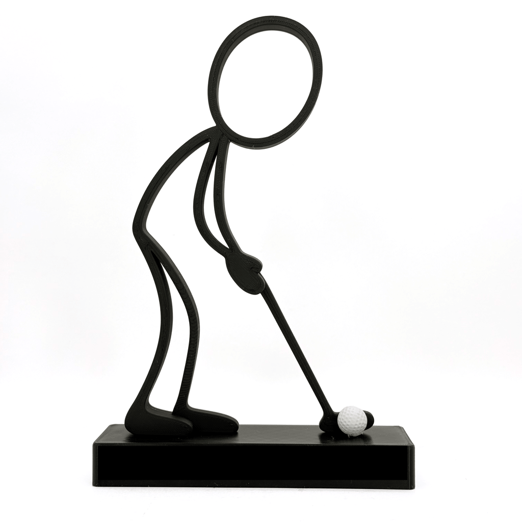 Stickyman Golfer met putter – Het perfecte moment van Putten - 3dbende