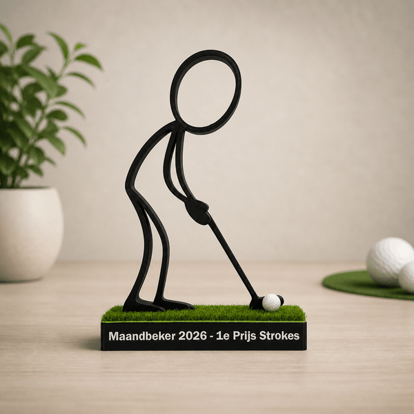 Stickyman Golfer met putter – Het perfecte moment van Putten - 3dbende
