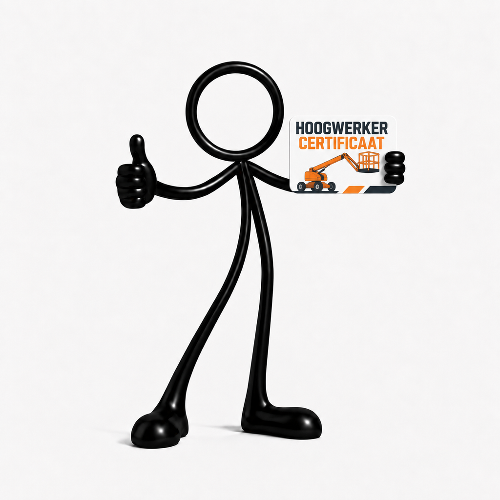 Stickyman hoogwerker op witte achtergrond
