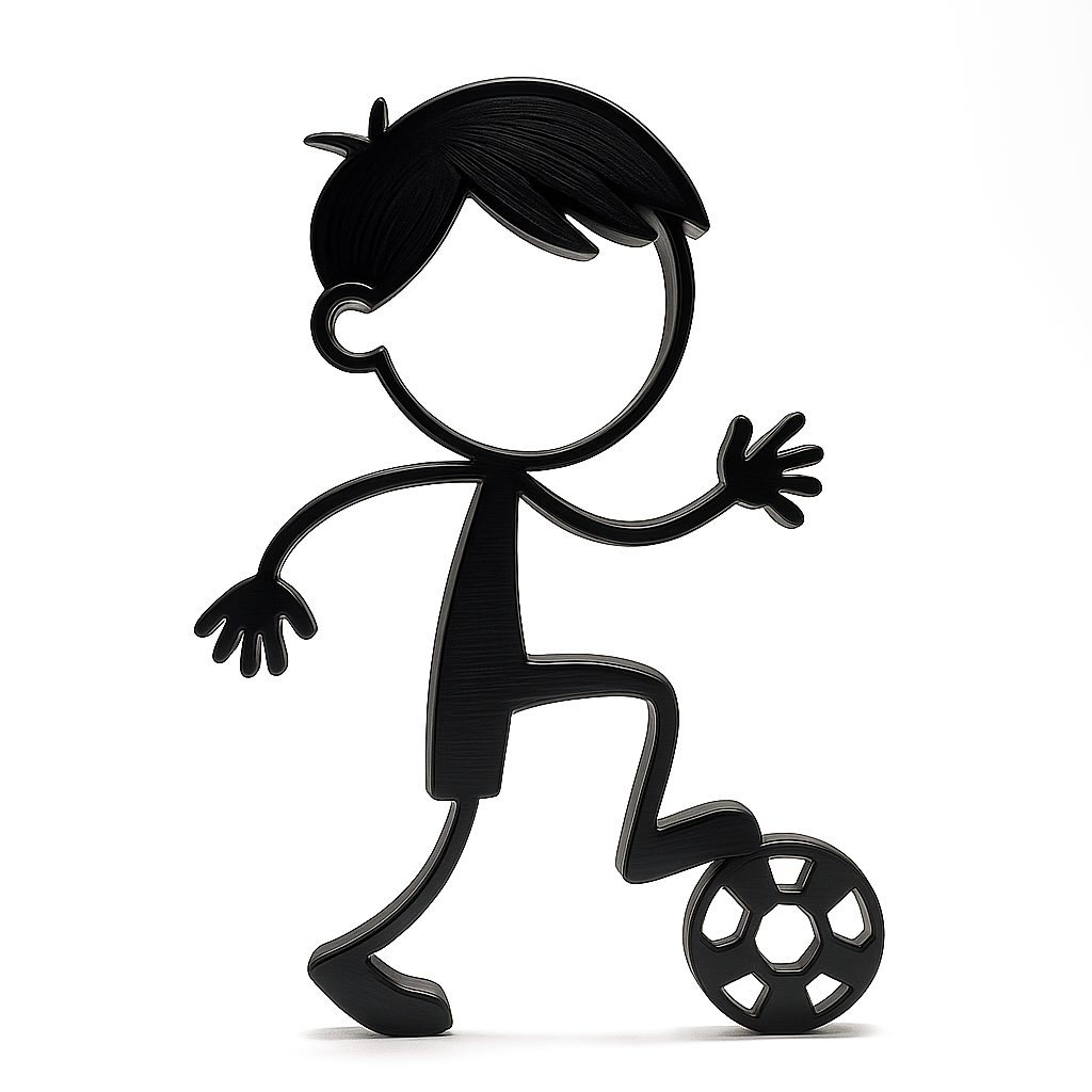 Stickyman Jongen Voetballer - 3dbende