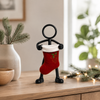 Stickyman met luxe kerstsok als decoratie in modern kerstinterieur