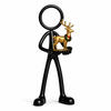 Stickyman met gouden rendierdecoratie op witte achtergrond