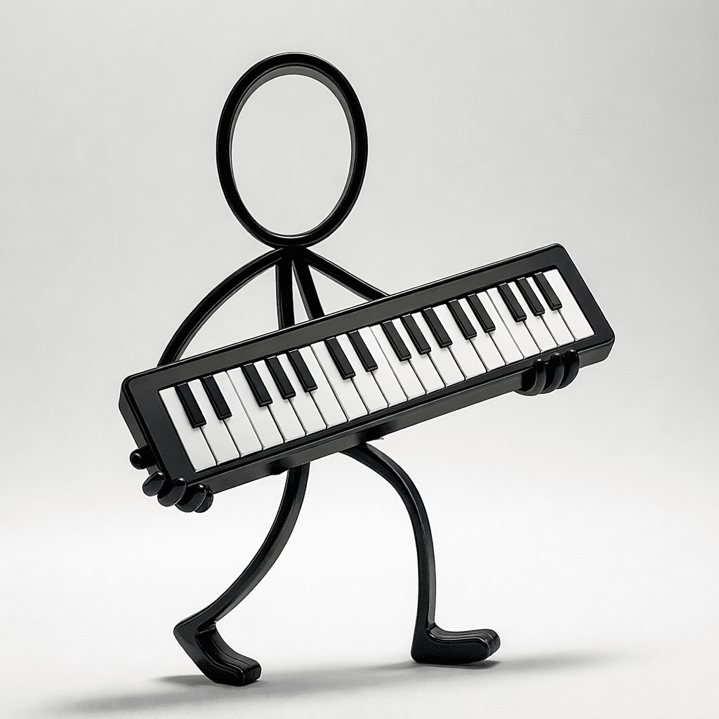 Stickyman Keyboardspeler - 3dbende