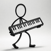 Stickyman Keyboardspeler - 3dbende