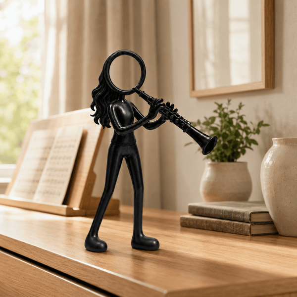 Stickyman Klarinettiste – Vrouwelijke Klarinetspeler Decoratie - 3dbende