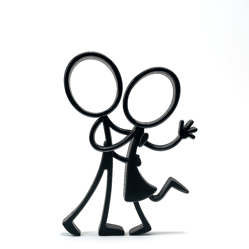 Stickyman Liefdeskoppel – Dansend - decoratie - 3dbende