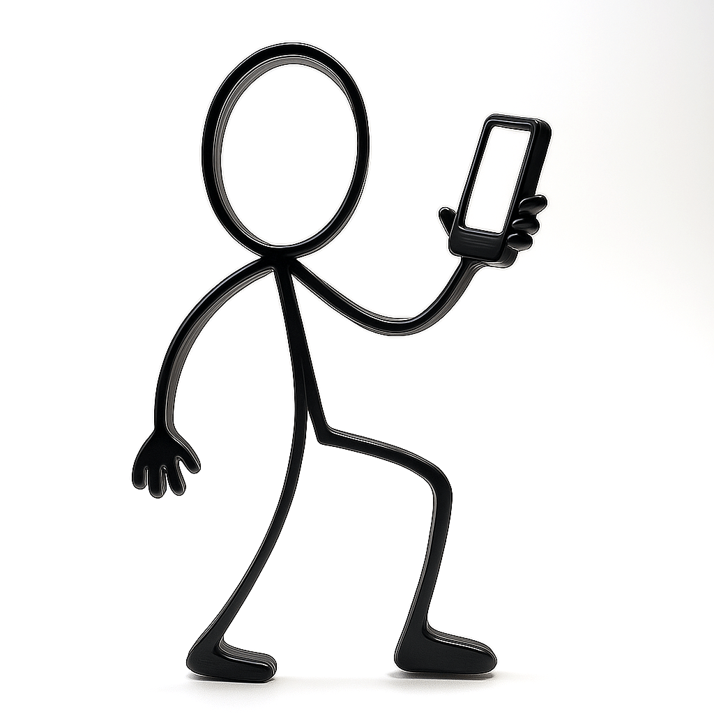 Stickyman met Smartphone - 3dbende