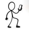 Stickyman met Smartphone - 3dbende