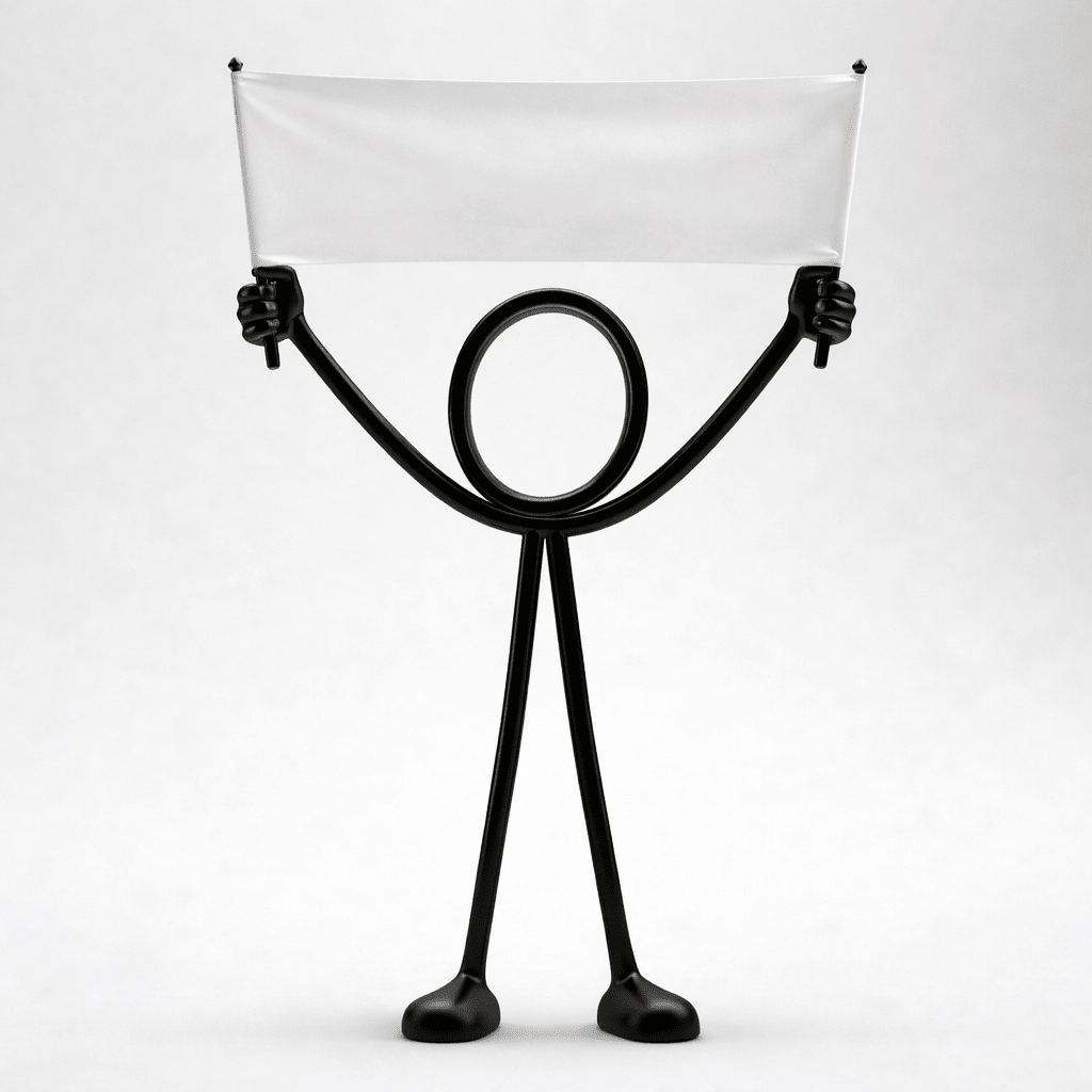 Stickyman met Spandoek - 3dbende
