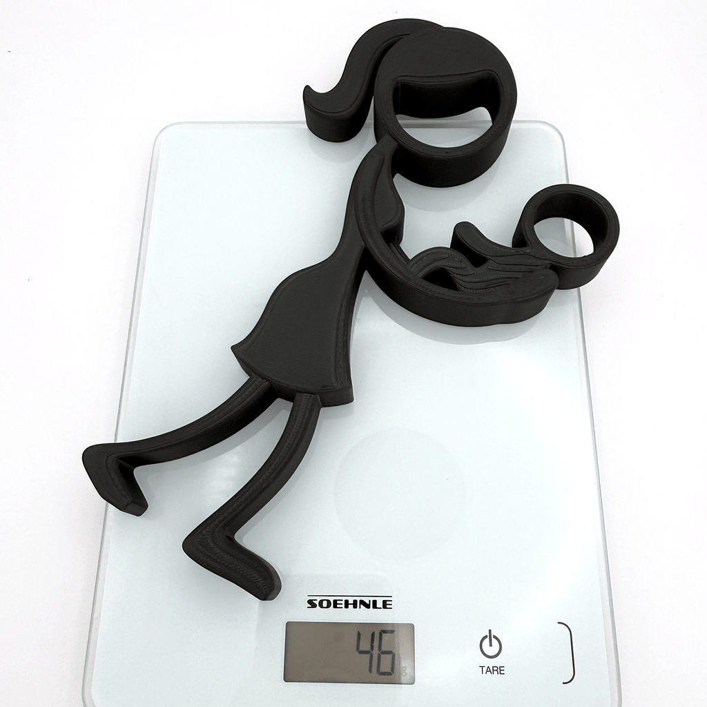 Stickyman Moeder met Baby - 3dbende