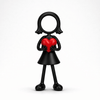 Stickyman Moeder/Vrouw Hart - 3dbende
