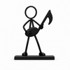 Stickyman Muziek zwart met rechthoekig voetstuk van 1 cm hoog