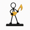 Stickyman Muziek met gouden muzieknoot en rechthoekig voetstuk van 2 cm