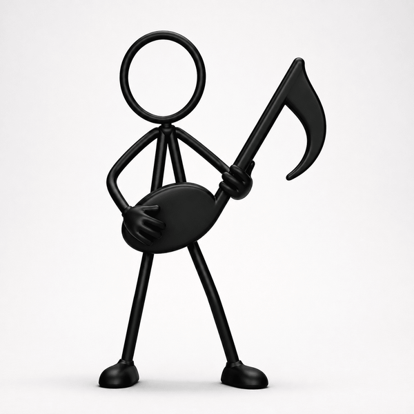 Stickyman Muziek van 30 cm als minimalistische muziekdecoratie