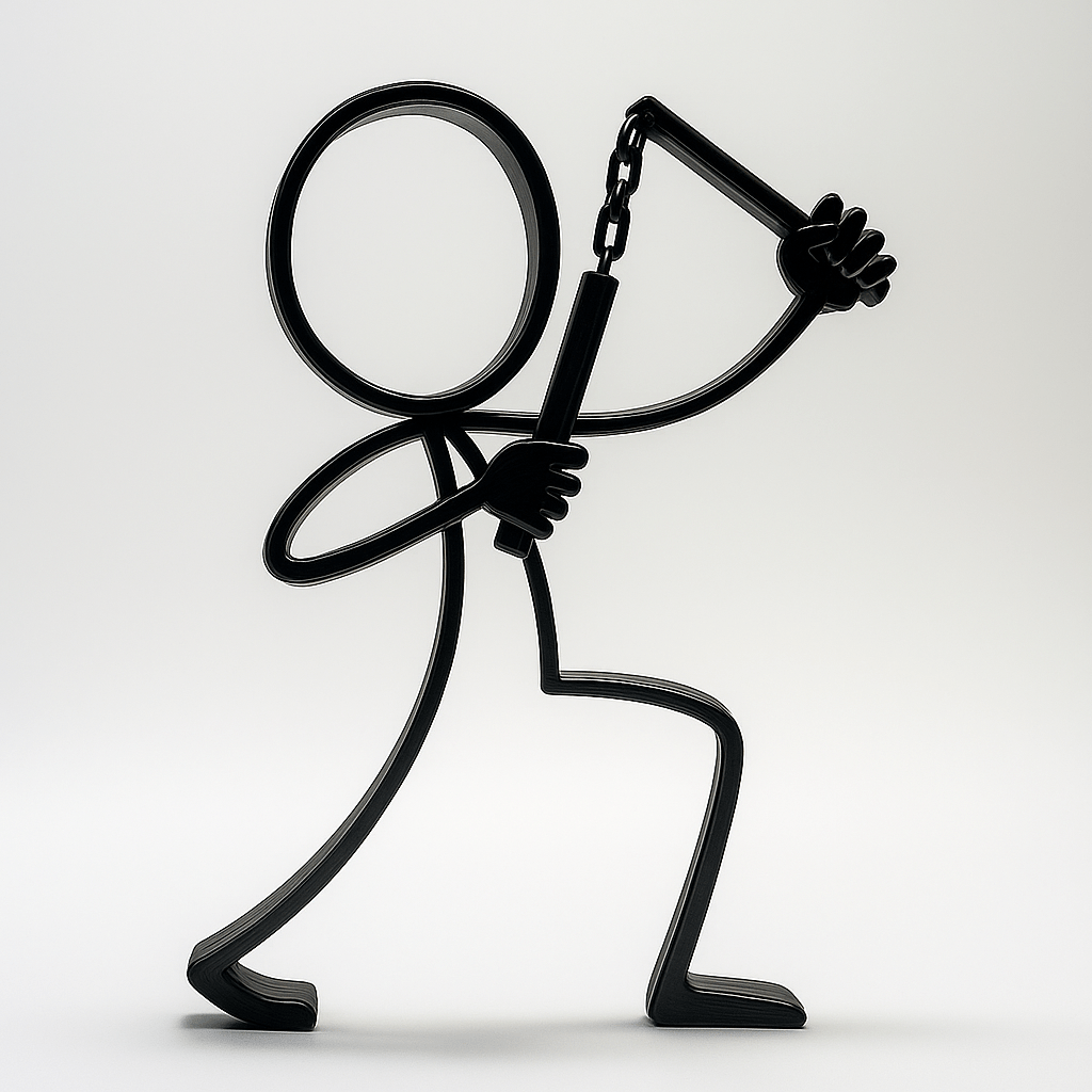 Stickyman Nunchaku - dō – Minimalistische Martial Arts Decoratie - 3dbende