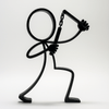 Stickyman Nunchaku - dō – Minimalistische Martial Arts Decoratie - 3dbende