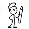 Stickyman Ontwerper decoratie - 3dbende