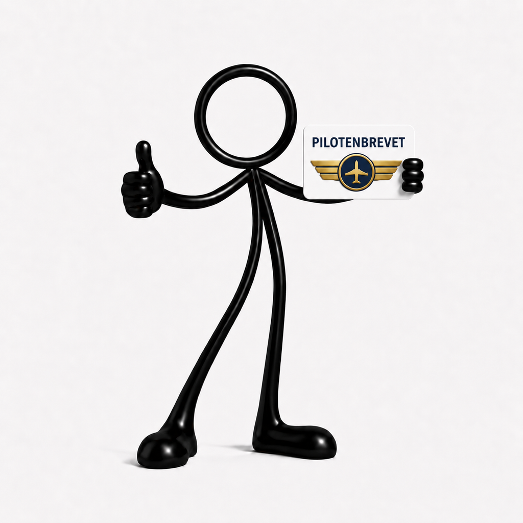Stickyman piloot op witte achtergrond
