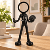 Stickyman psychiater met brein in warme praktijkruimte