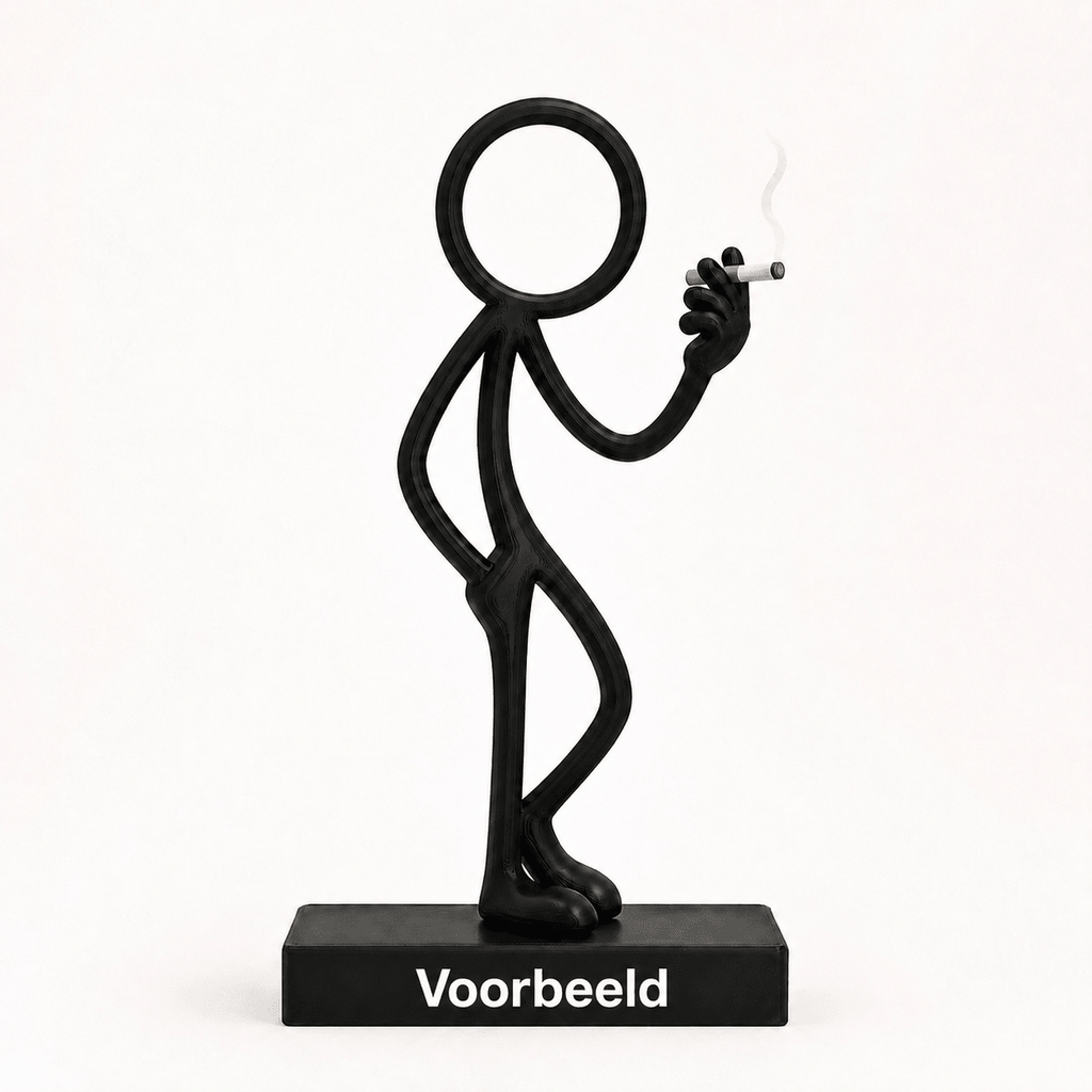 Stickyman roker met 2 cm voetstuk en persoonlijke tekst Voorbeeld