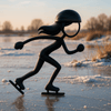 Stickyman Schaatser Vrouw - 3dbende