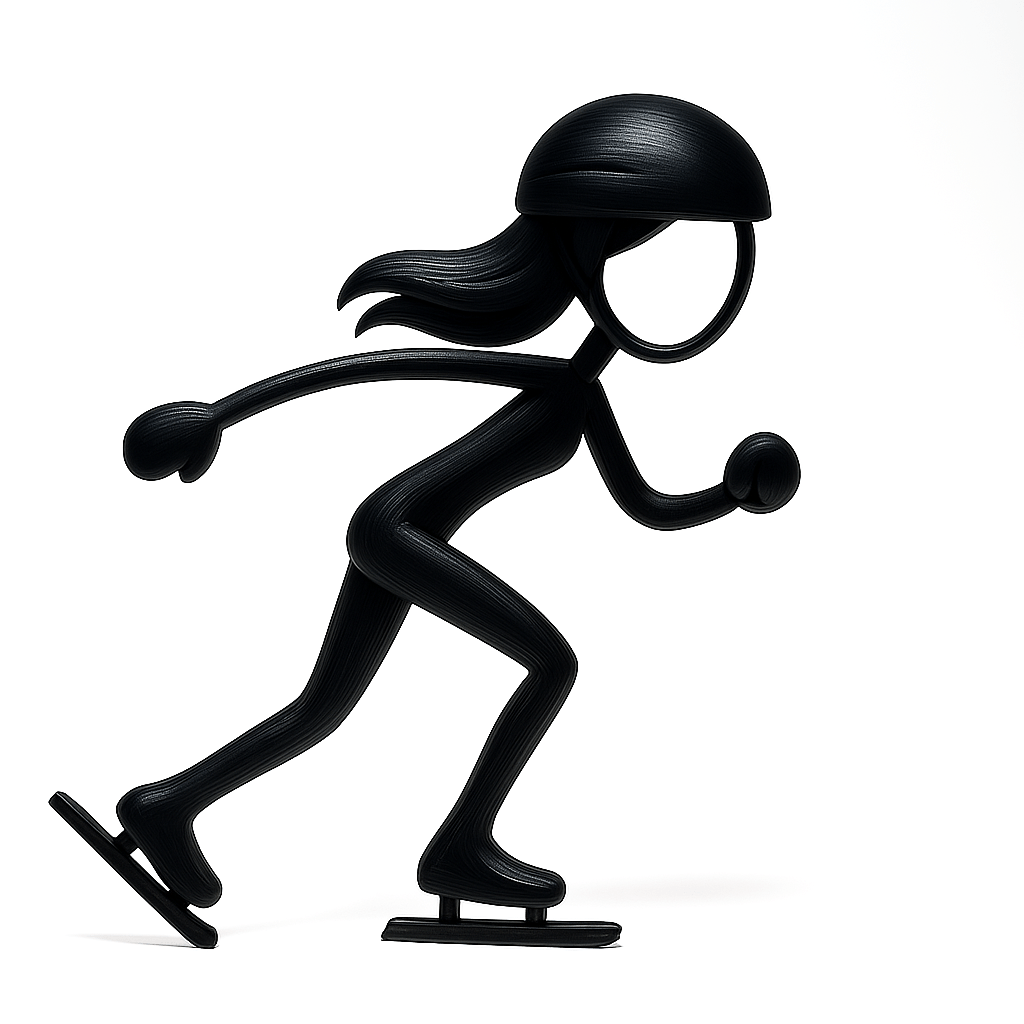 Stickyman Schaatsers Set – Man & Vrouw - 3dbende