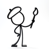 Stickyman Schilder – Creatieve decoratie - 3dbende
