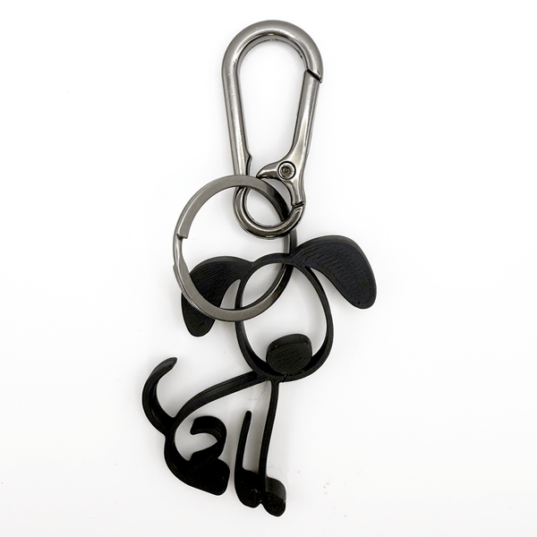Stickyman Sleutelhanger Hondje – Licht & Lief in Zwart - 3dbende