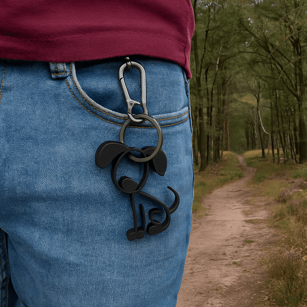 Stickyman Sleutelhanger Hondje – Licht & Lief in Zwart - 3dbende