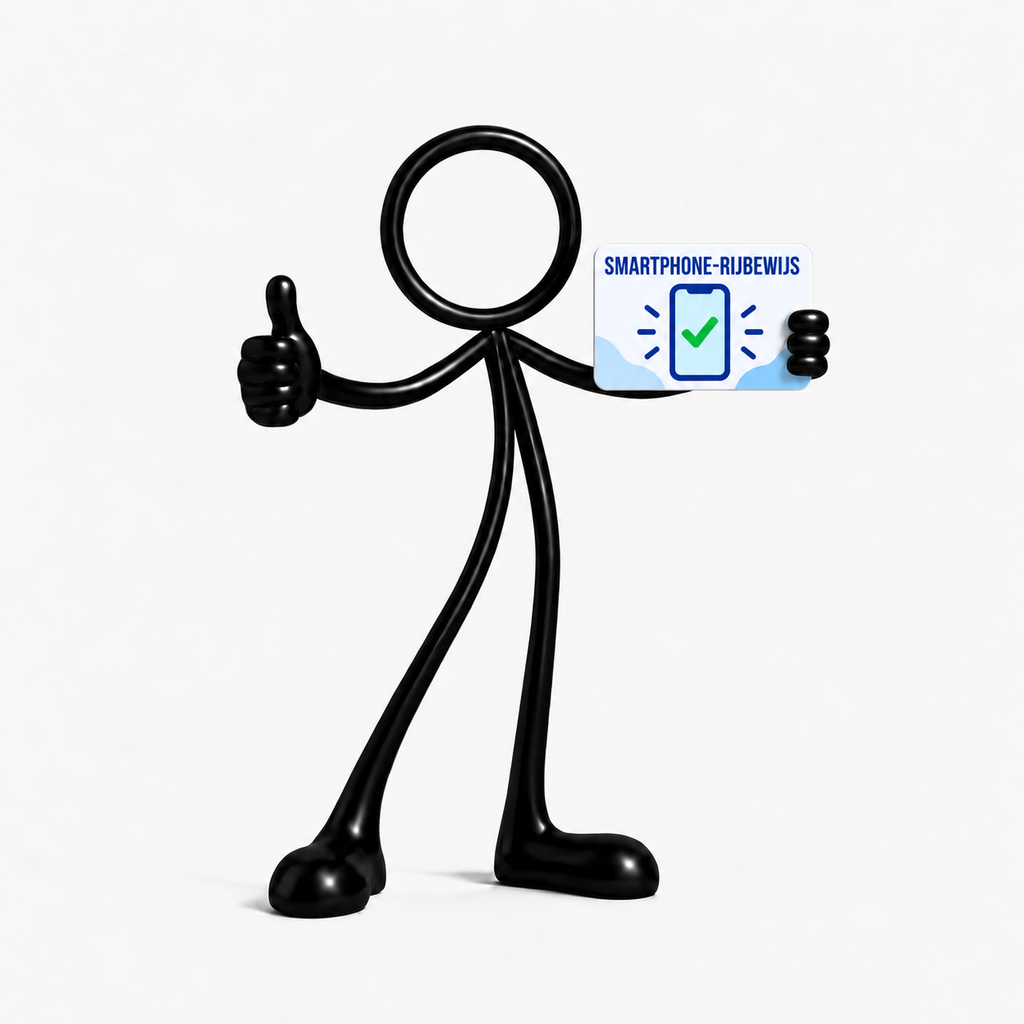 Stickyman smartphone op witte achtergrond