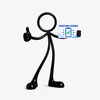 Stickyman smartphone op witte achtergrond