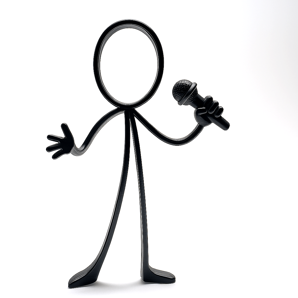 Stickyman Spreker – Symbool voor Inspiratie & Ondernemerschap - 3dbende