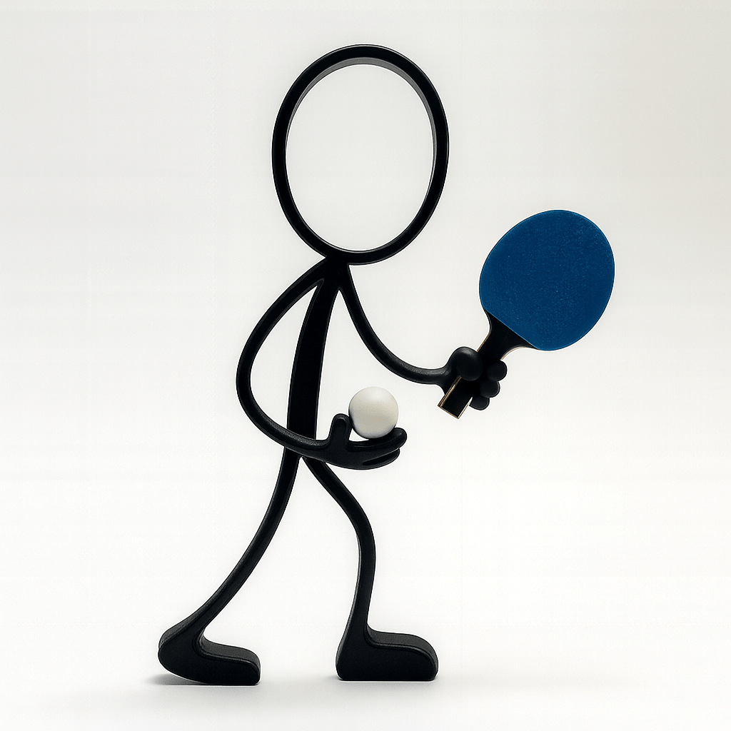Stickyman Tafeltennis Speler / Speelster - 3dbende