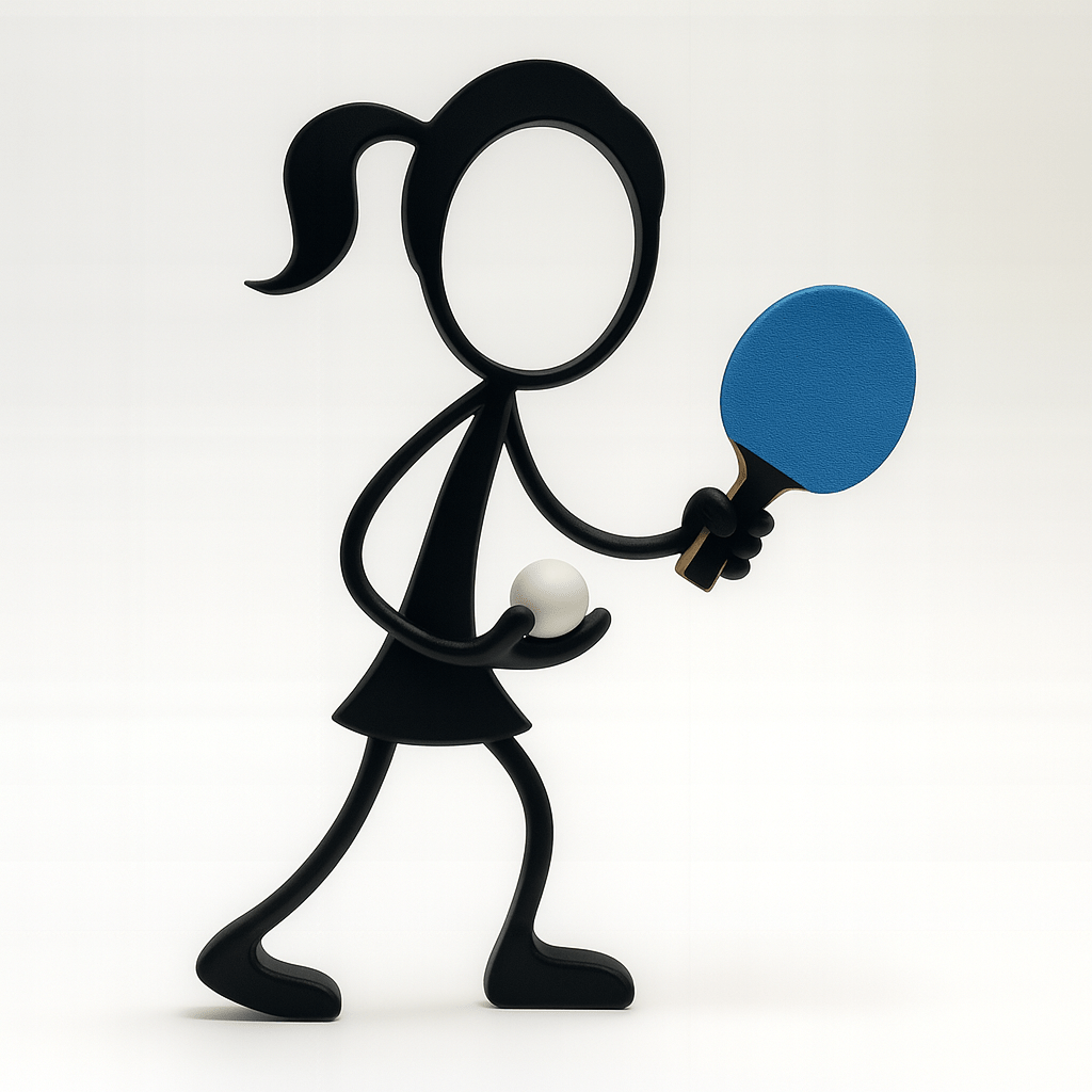 Stickyman Tafeltennis Speler / Speelster - 3dbende