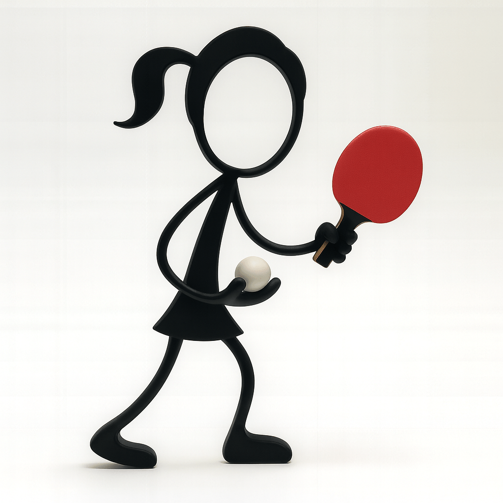 Stickyman Tafeltennis Speler / Speelster - 3dbende