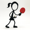 Stickyman Tafeltennis Speler / Speelster - 3dbende