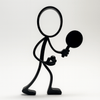 Stickyman Tafeltennis Speler / Speelster - 3dbende